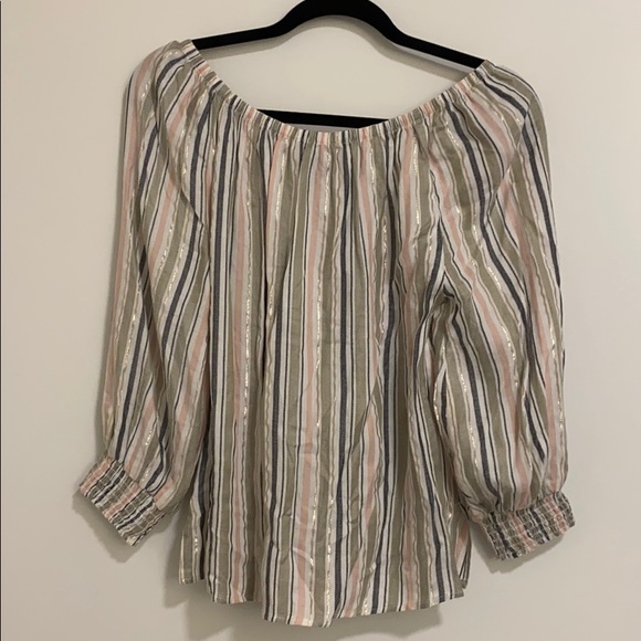 Sanctuary Harmony Stripe Blue Water Blouse - Picture 2 of 7